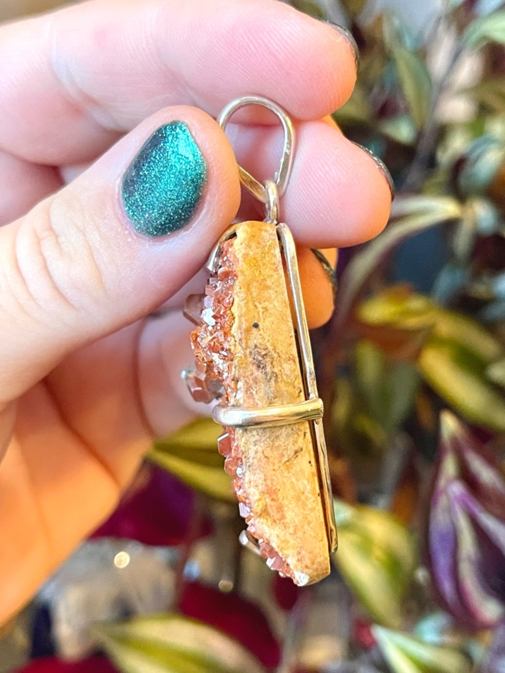 🧡NWT 925 Sterling Silver Vanadinite Crystal Pendant🧡 - Picture 4 of 4